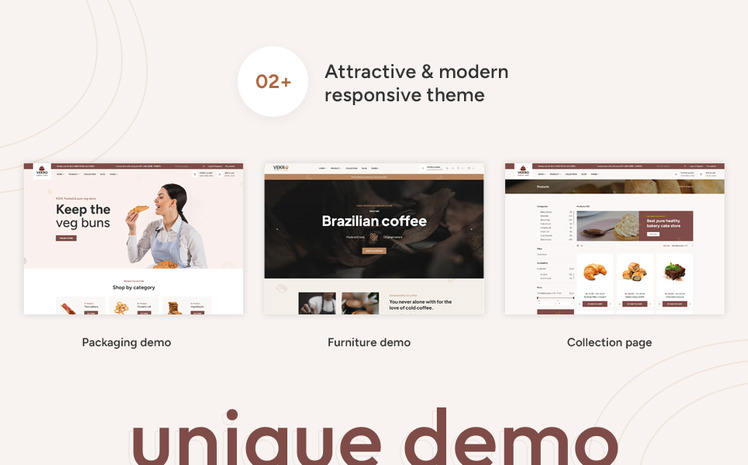 Vekro The Bakery and Food Premium eCommerce Shopify Theme #371727