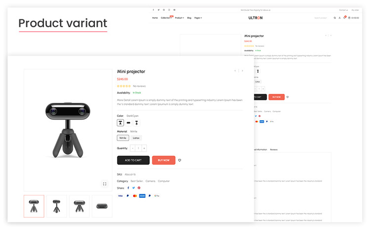 Ultron The Electronics Responsive Shopify Theme #310300