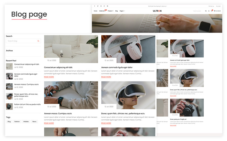 Ultron The Electronics Responsive Shopify Theme #310300
