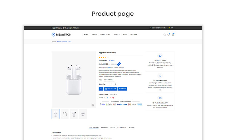 Megatrone The Electronics Gadgets Premium Shopify Theme #209879