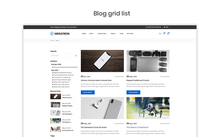 Megatrone The Electronics Gadgets Premium Shopify Theme #209879