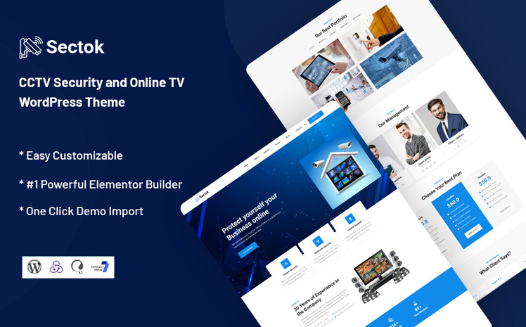Sectok - CCTV Security and Online TV WordPress Theme #284953