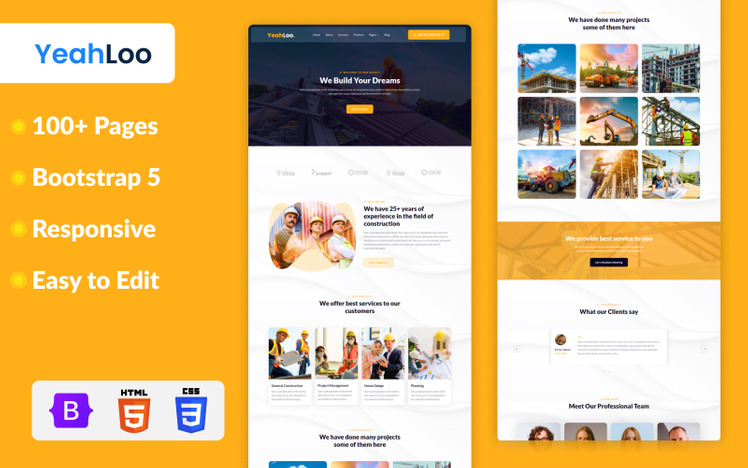 Yeahloo - Responsive Multipurpose Bootstrap HTML Template #299075