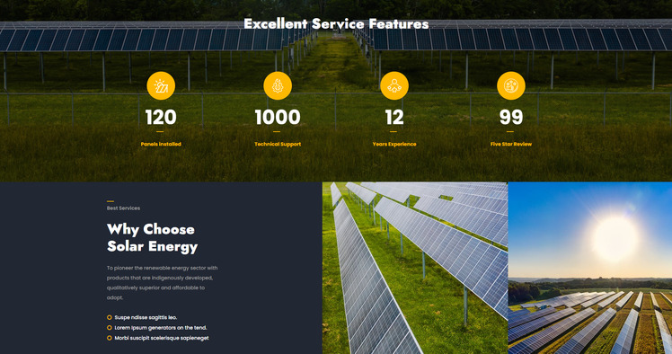 Solar Light Templets Solar Light - Solar Energy HTML5 Website Template #296377