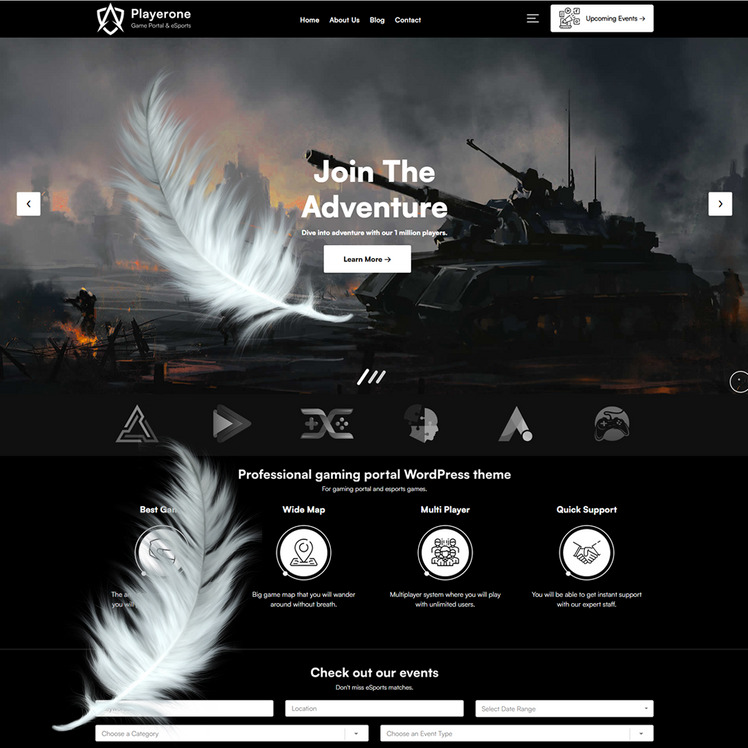 Playerone - Game Portal & eSports Gaming WordPress Theme #258977
