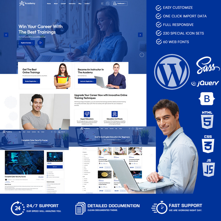 Academy - Online Courses & Education WooCommerce WordPress Theme #296202