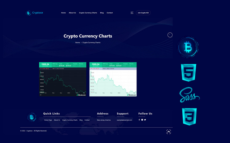 Cryptoce - Cryptocurrency & Bitcoin Html5 Css3 Theme Website Template ...