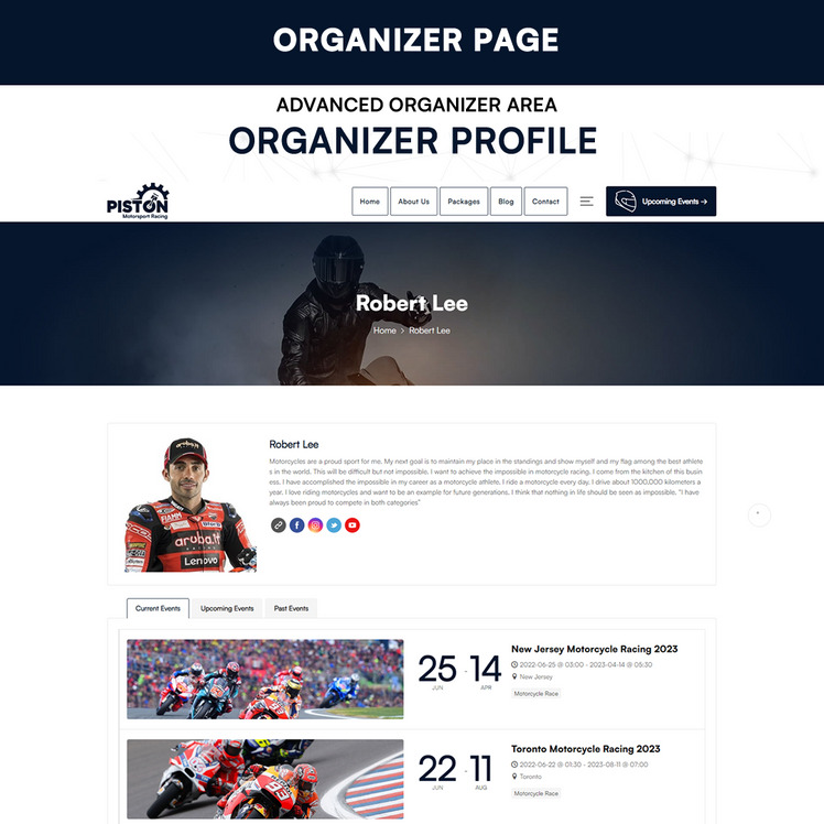 Wordpress Racing Themes Piston - Motorsport Racing WordPress Theme #279008