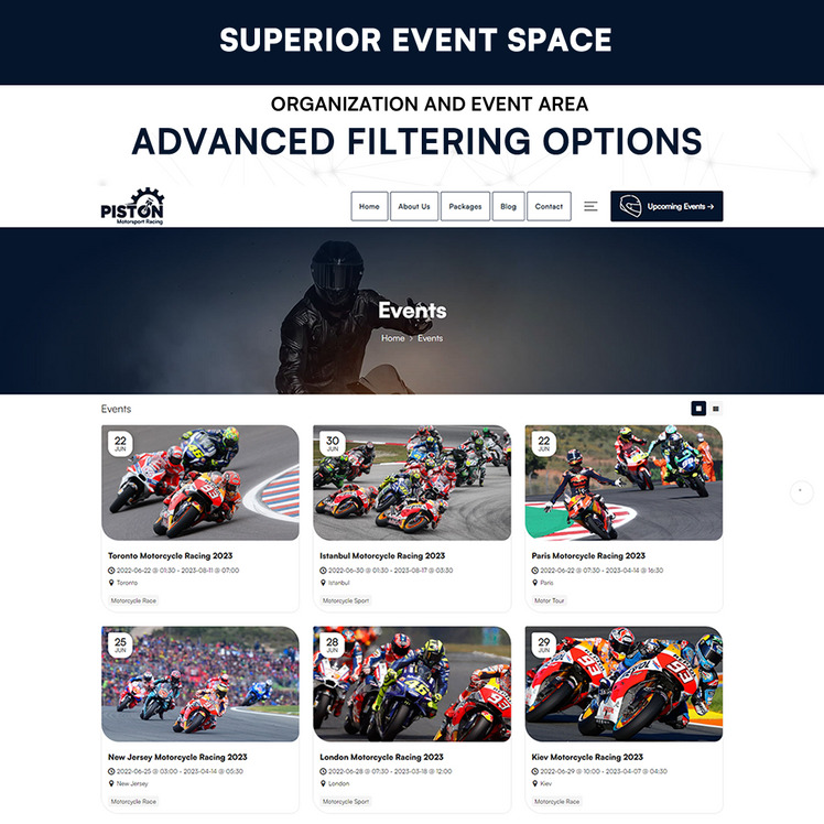 Wordpress Racing Themes Piston - Motorsport Racing WordPress Theme #279008