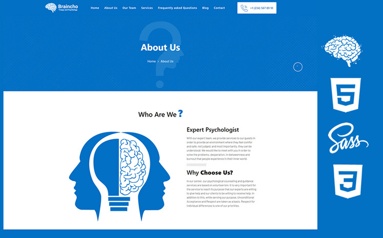 Braincho - Psychologist, Therapy and Psychological Counseling Html5 ...