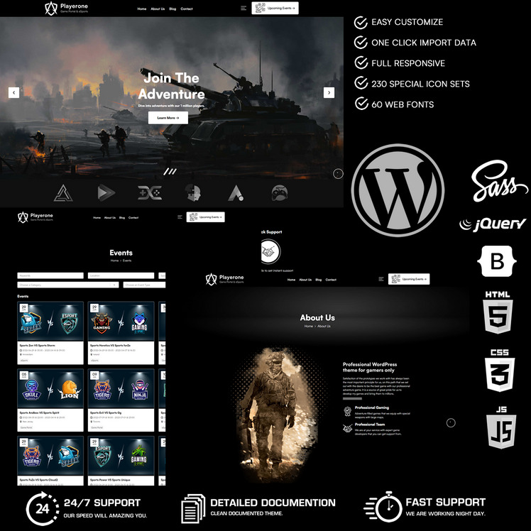 Playerone - Game Portal & eSports Gaming WordPress Theme #258977