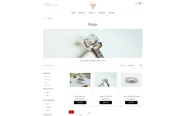 Vanity Elegant Clean and Minimal Shopify Theme for Luxury Products #195636