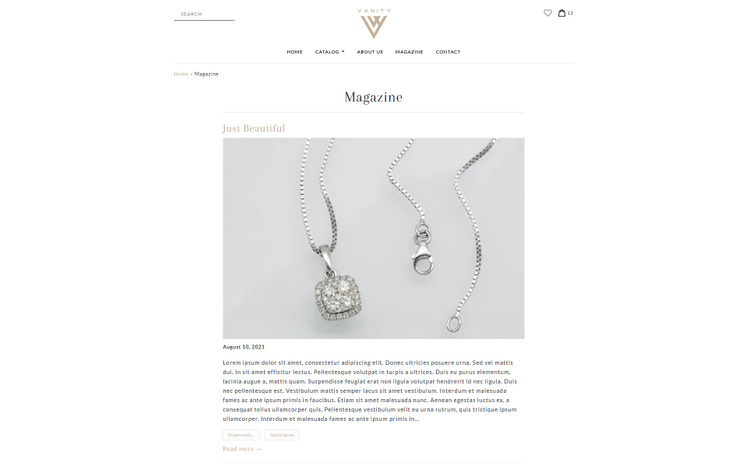 Vanity Elegant Clean and Minimal Shopify Theme for Luxury Products #195636