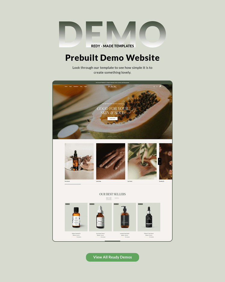 Puroic Organic Cosmetics Skin Care Store Shopify Theme #430831-2
