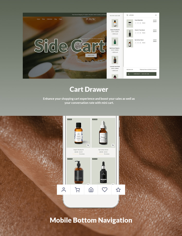 Puroic Organic Cosmetics Skin Care Store Shopify Theme #430831-5