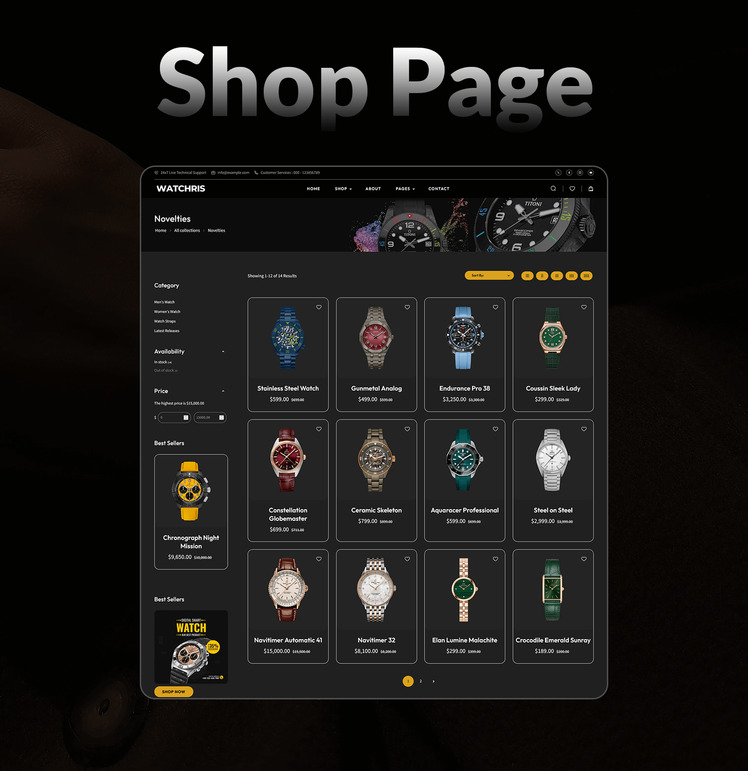 Watchris Luxury Watches Jewelry Store Shopify Theme #437833-5