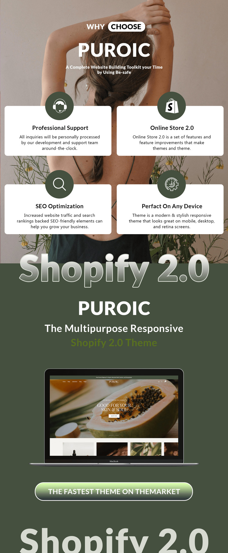 Puroic Organic Cosmetics Skin Care Store Shopify Theme #430831-1