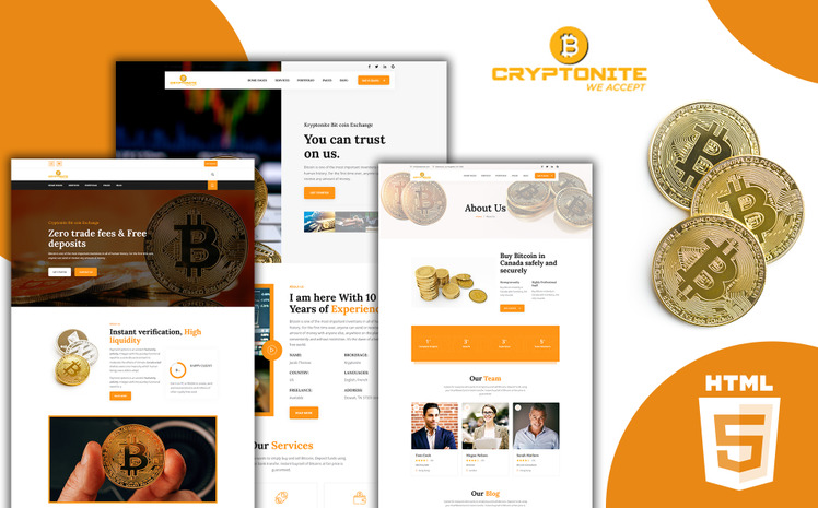 Cryptonite - Cryptocurrency HTML Template #185620