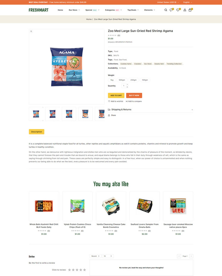 FreshMart Grocery and Organic Responsive Shopify Theme #415583