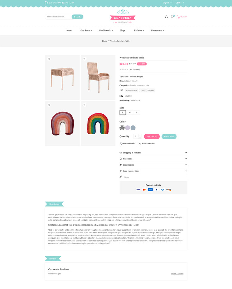 Craftera Multipurpose Responsive Shopify Theme #280509