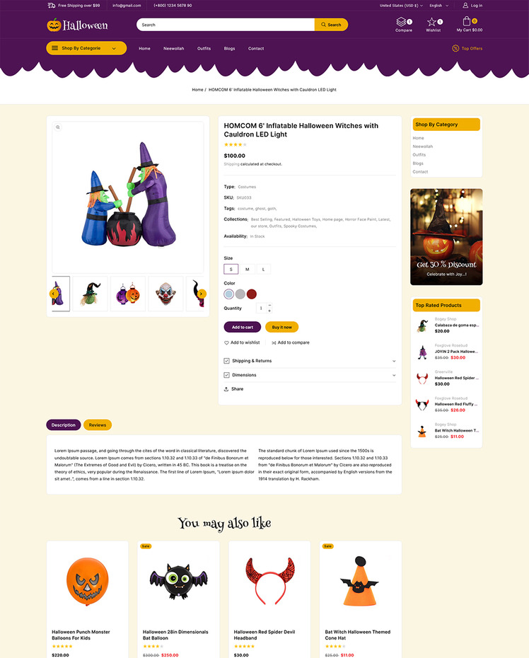 Halloween Halloween party Gift and Christmas Shopify theme #285470