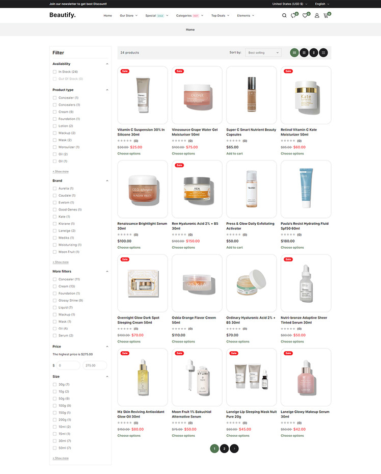 Beautify Beauty Fashion and Cosmetic Responsive Shopify Theme #417778