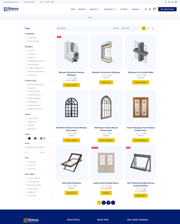 Glassy Windows and Doors Services Shopify Responsive Theme #429615