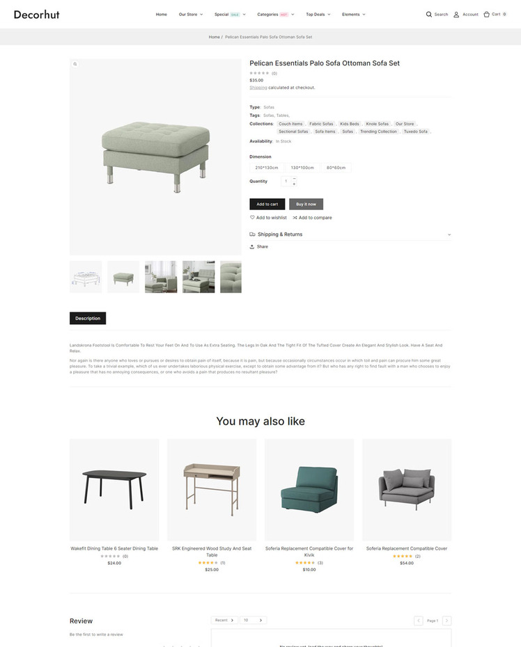 Decorhut Decor Interior and Furniture Shopify Responsive Theme #432861