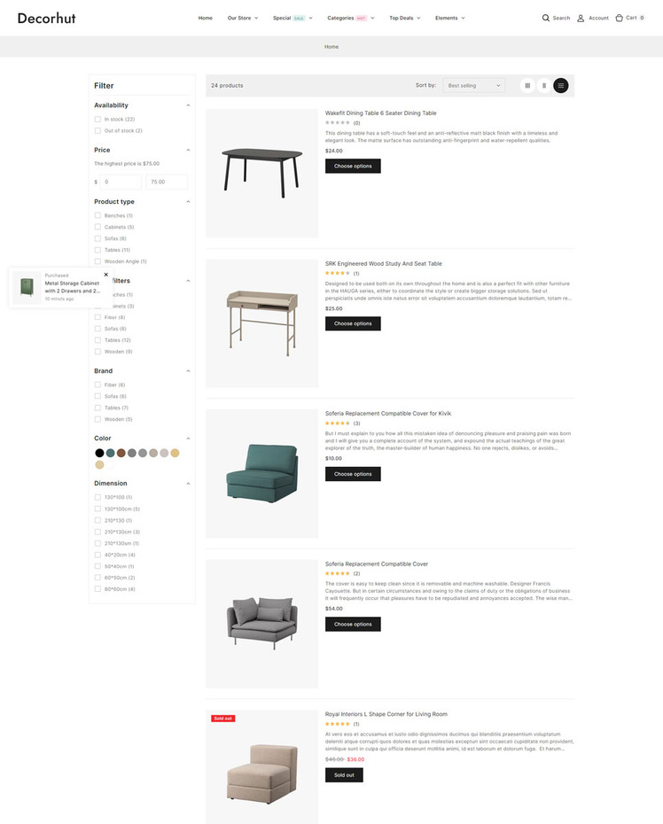 Decorhut Decor Interior and Furniture Shopify Responsive Theme #432861
