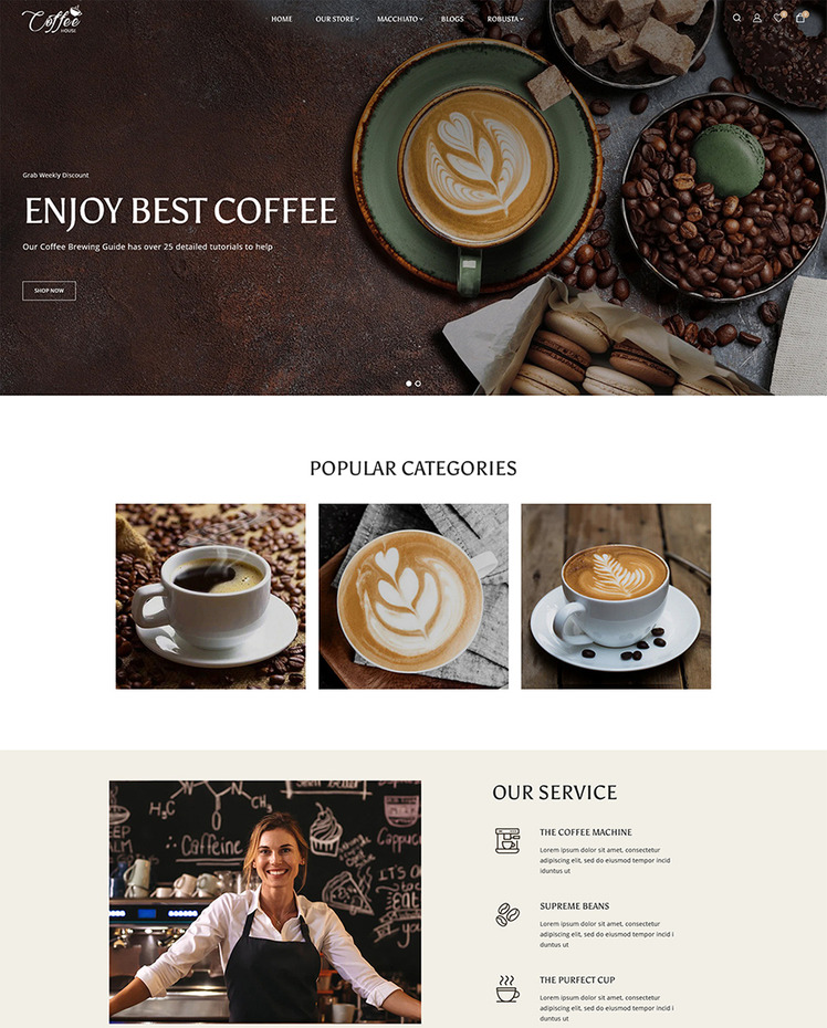 Coffee Tea Coffee Drinks and Beverages Store Shopify Theme #271323