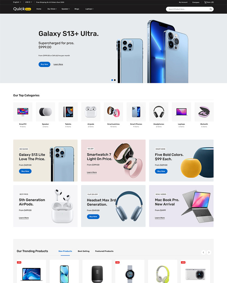 Quickstore Mega Shop Multipurpose Shopify Store #275816