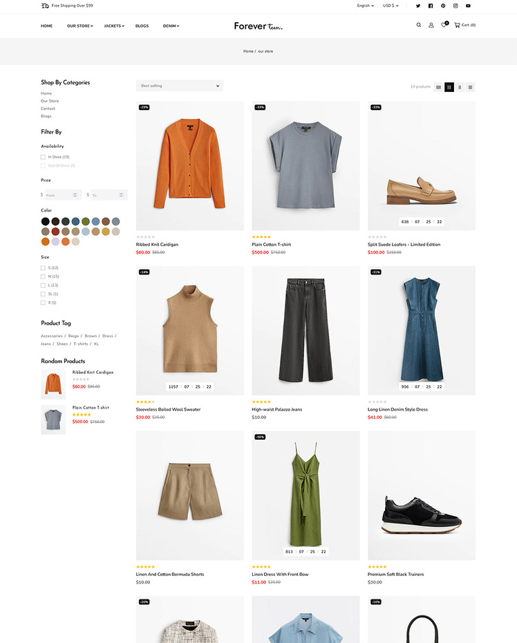 Foreverteen Apparel Fashion Shoes Multipurpose Responsive Premium Shopify Theme #256004