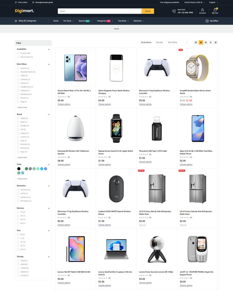 DigiMart Digital and Electronics Responsive Shopify Theme #413224