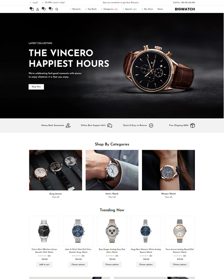 BigWatch Watch and Jewelry and Fashion Shopify Theme #417776