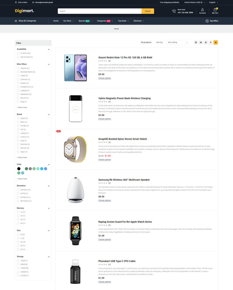 DigiMart Digital and Electronics Responsive Shopify Theme #413224