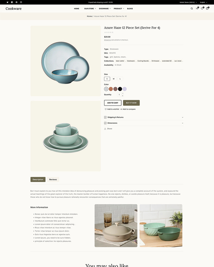 Cookware Appliances Kitchen and Crockery Shopify Multipurpose Responsive Theme #317748