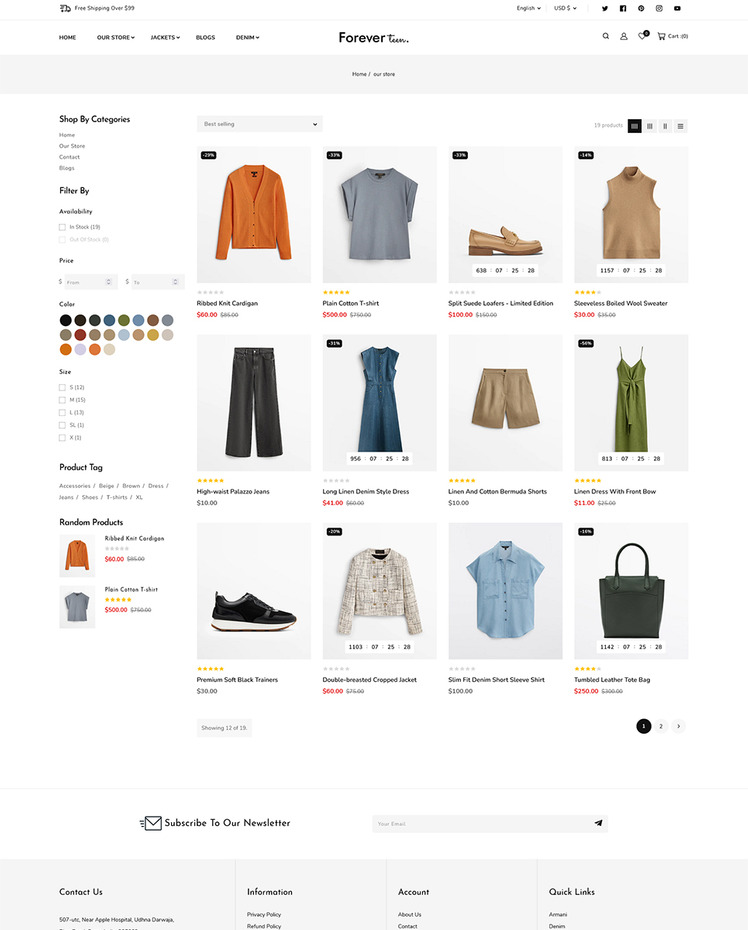 Foreverteen Apparel Fashion Shoes Multipurpose Responsive Premium Shopify Theme #256004