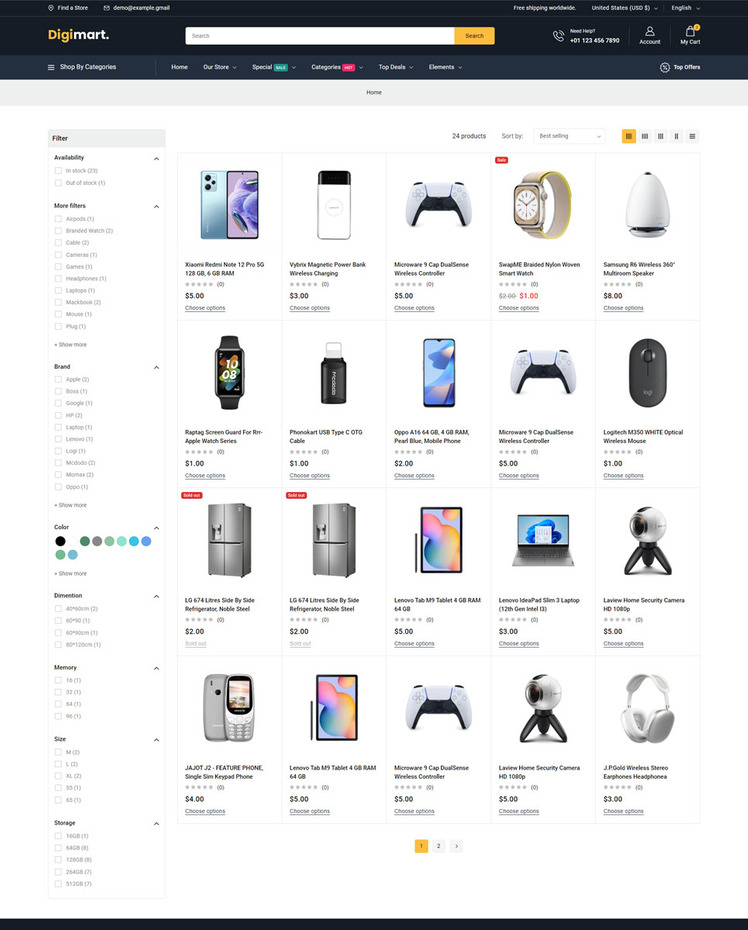 DigiMart Digital and Electronics Responsive Shopify Theme #413224