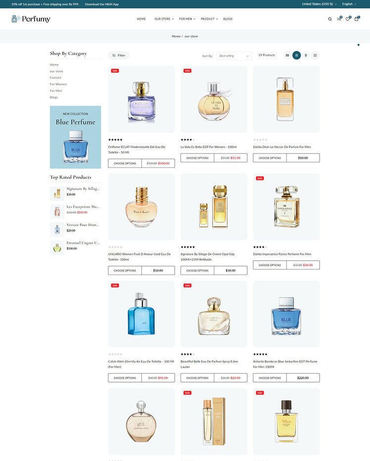 Perfumy Perfumes Deos and Fragrances Shopify Responsive Theme #318101