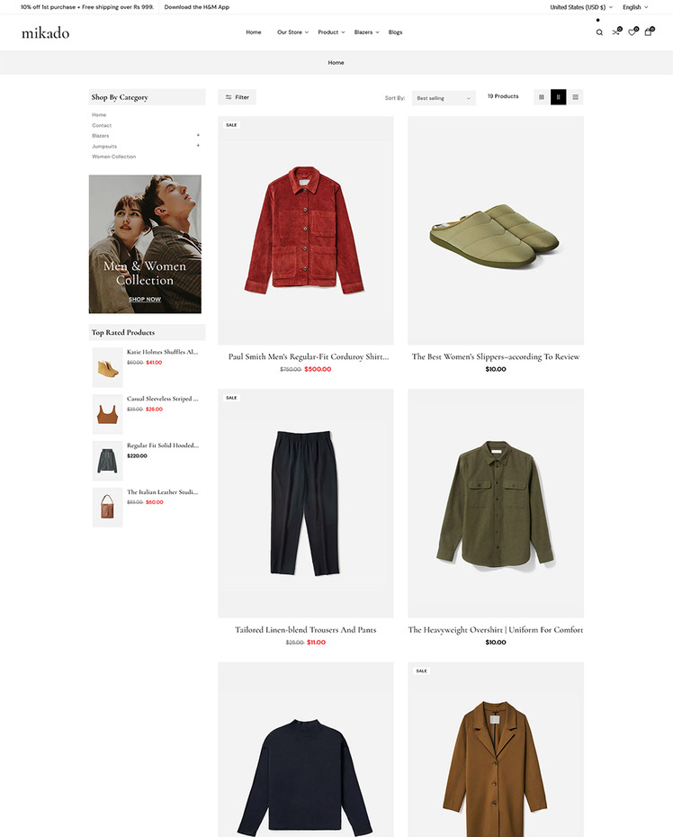 Mikado Boutique and Fashion Store Shopify OS Multipurpose Responsive Theme #325015