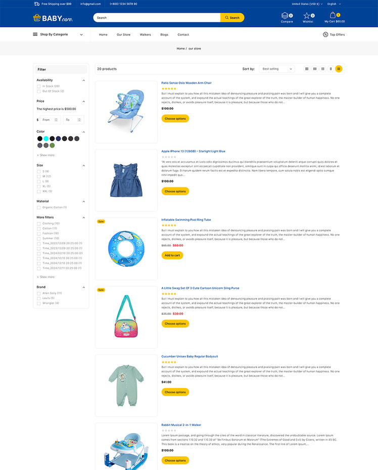 BabyCare Kids Store Shopify Responsive Theme #297218