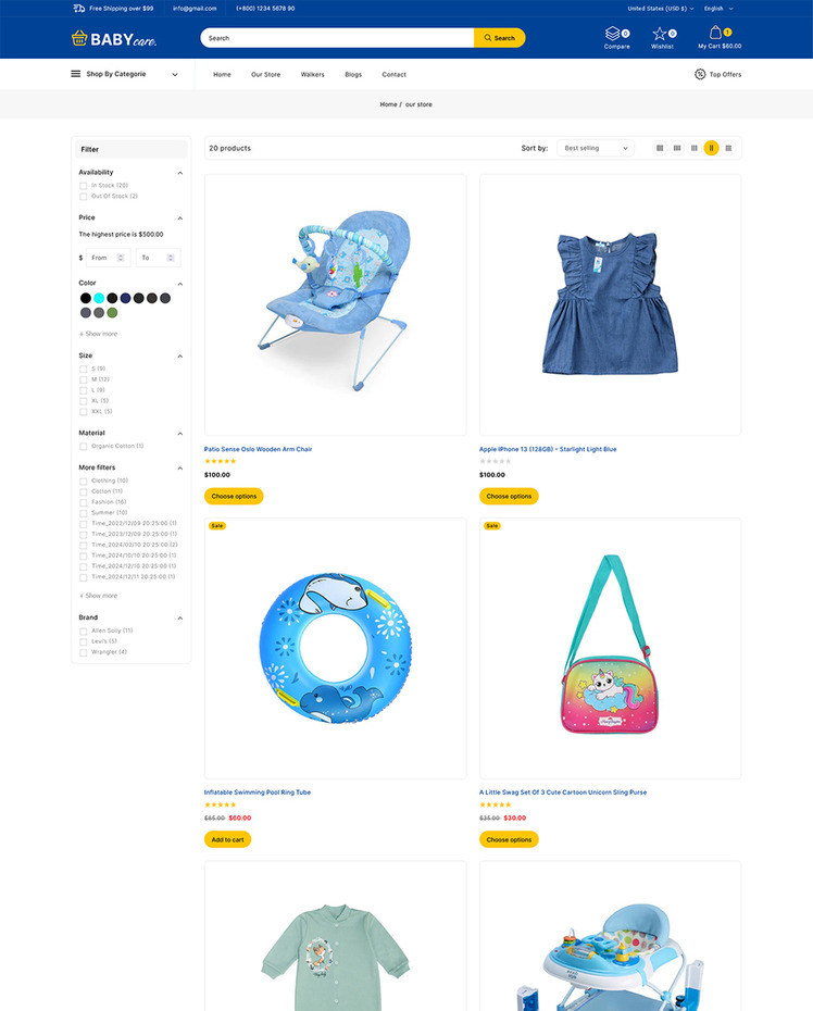 BabyCare Kids Store Shopify Responsive Theme #297218