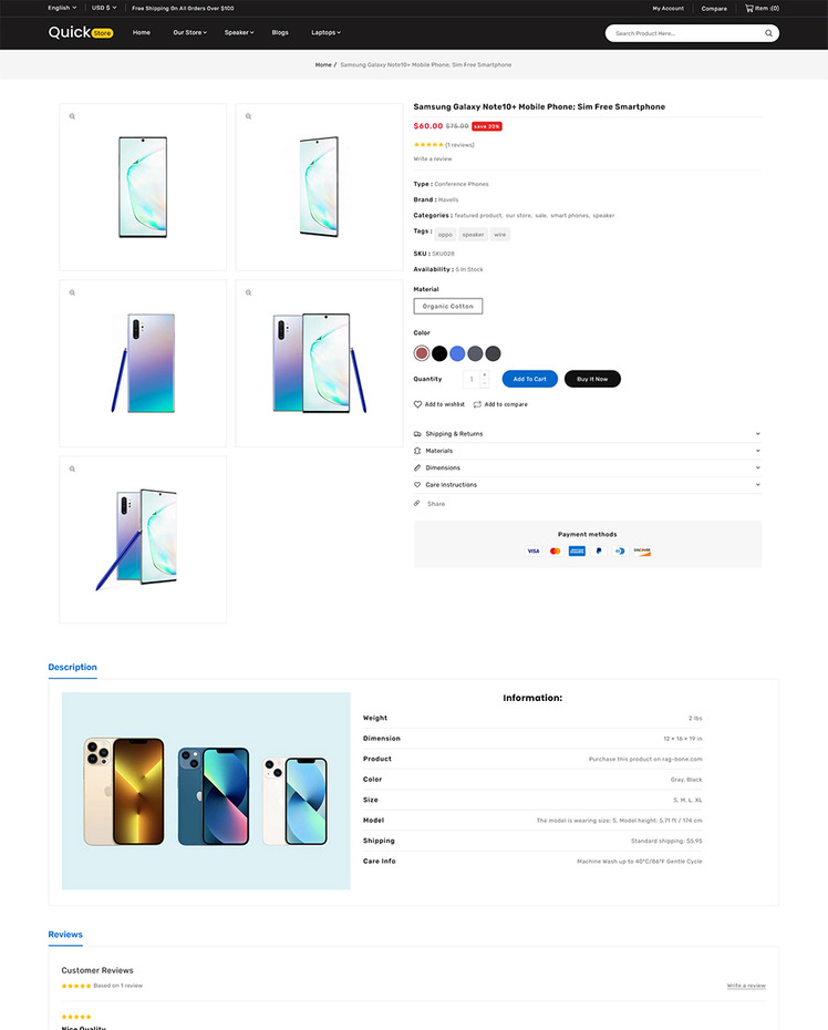 Quickstore Mega Shop Multipurpose Shopify Store #275816