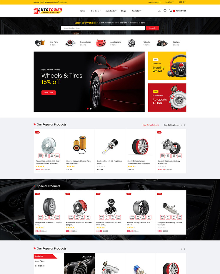 AutoTower Car and Spare Auto Tool Multipurpose Shopify Store #261999