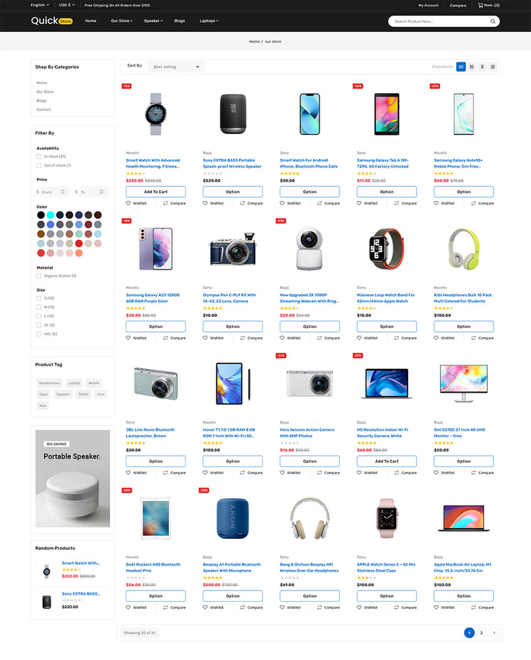 Quickstore Mega Shop Multipurpose Shopify Store #275816