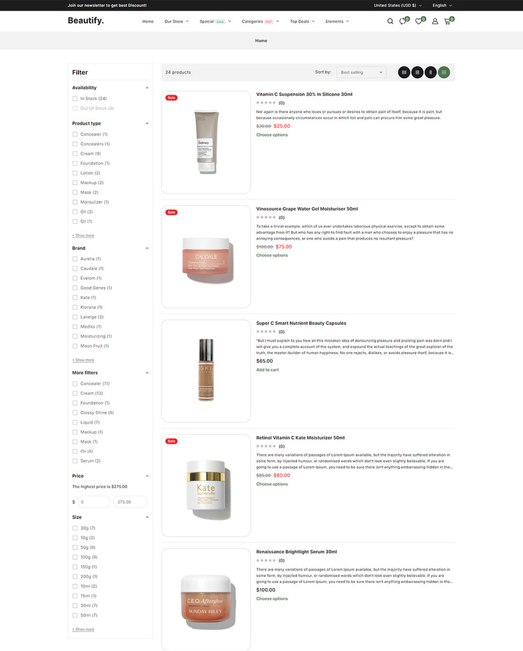 Beautify Beauty Fashion and Cosmetic Responsive Shopify Theme #417778
