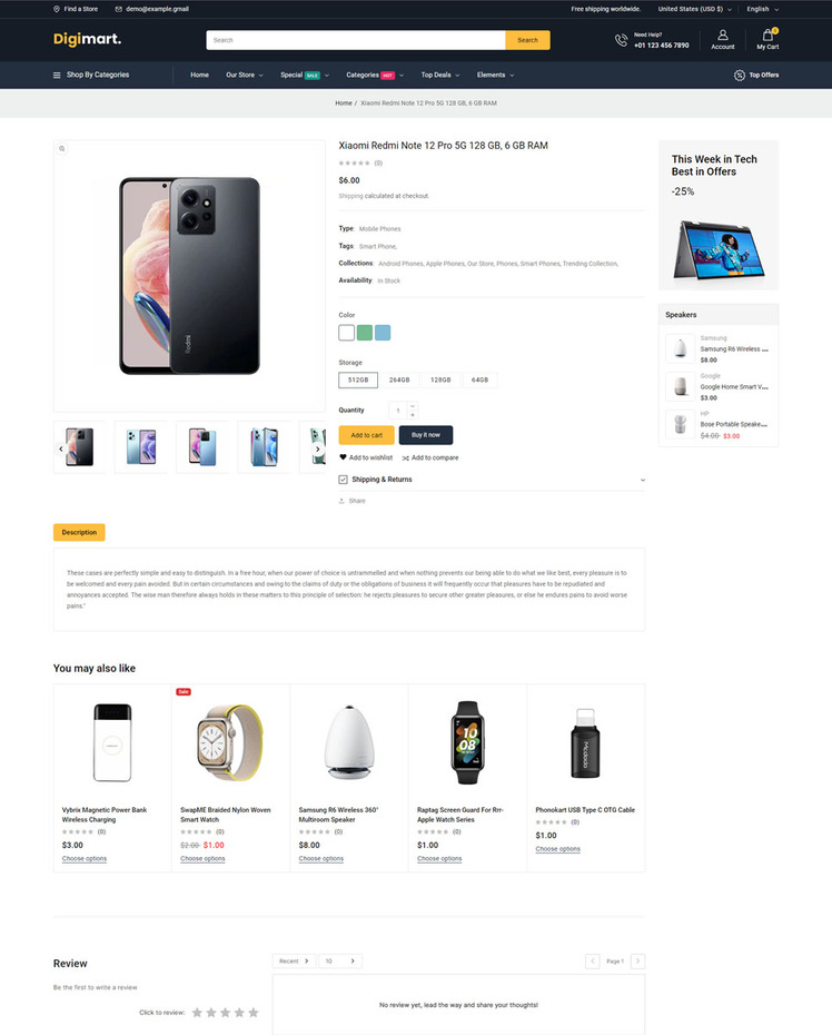 DigiMart Digital and Electronics Responsive Shopify Theme #413224