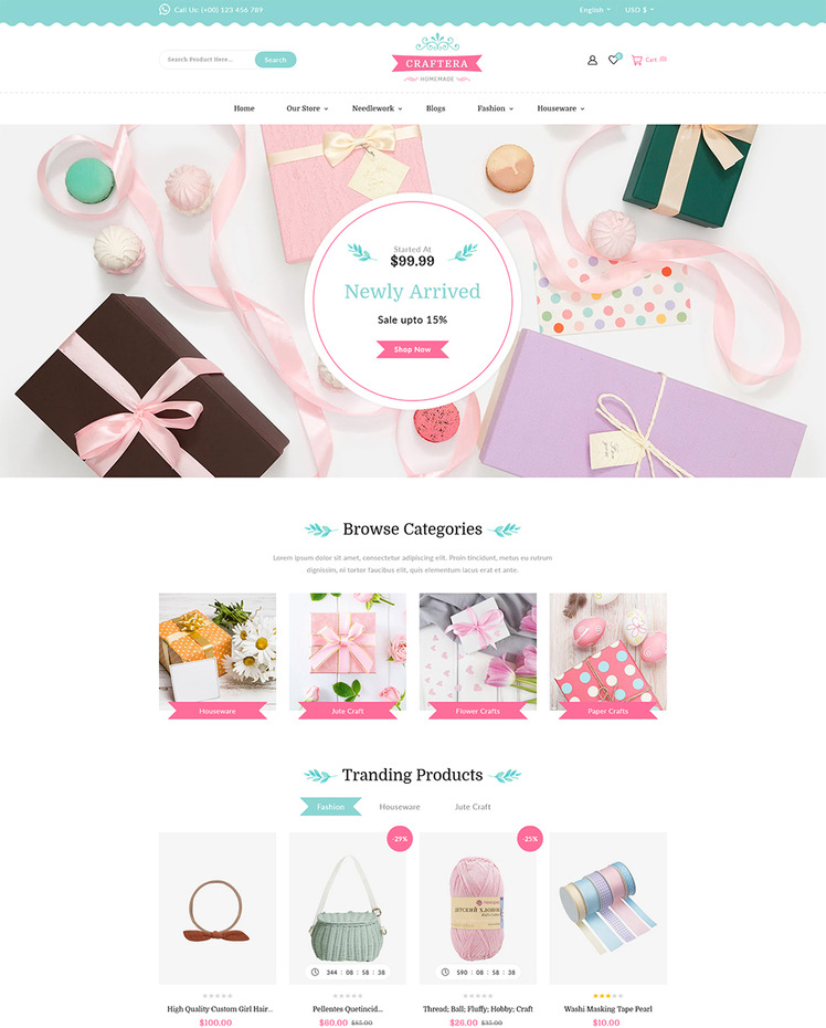 Craftera Multipurpose Responsive Shopify Theme #280509