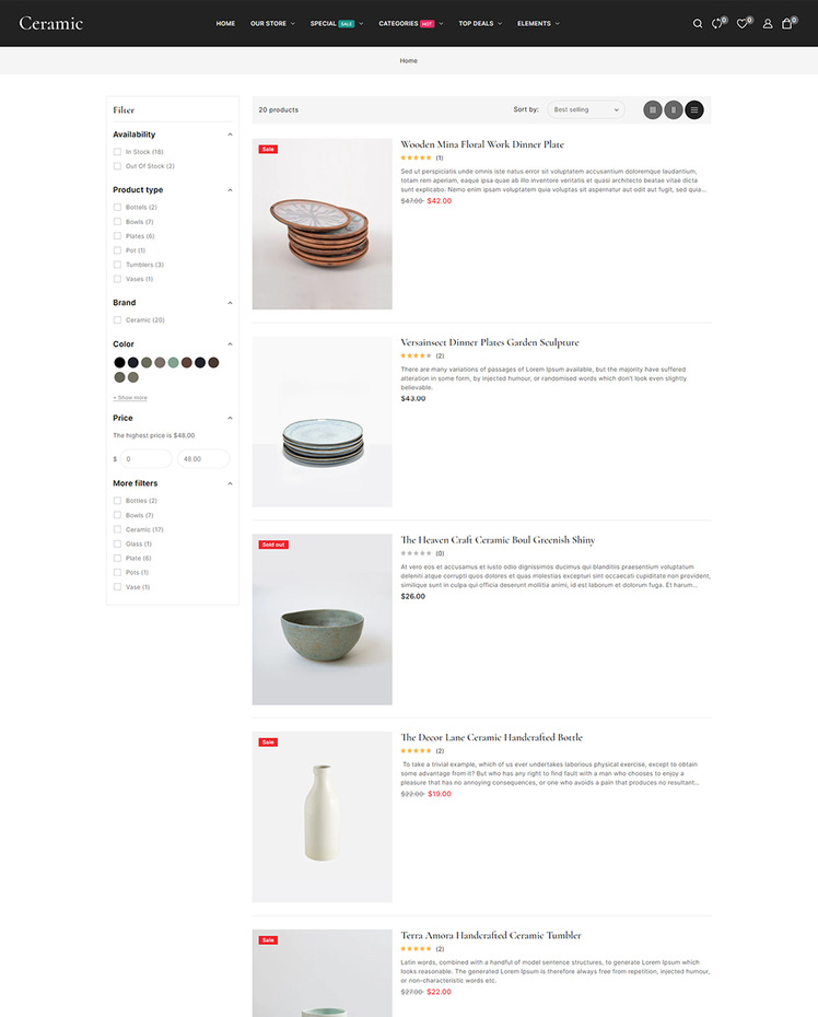 Ceramic Ceramic Pottery and Art Craft Multipurpose Responsive Shopify Theme #431209