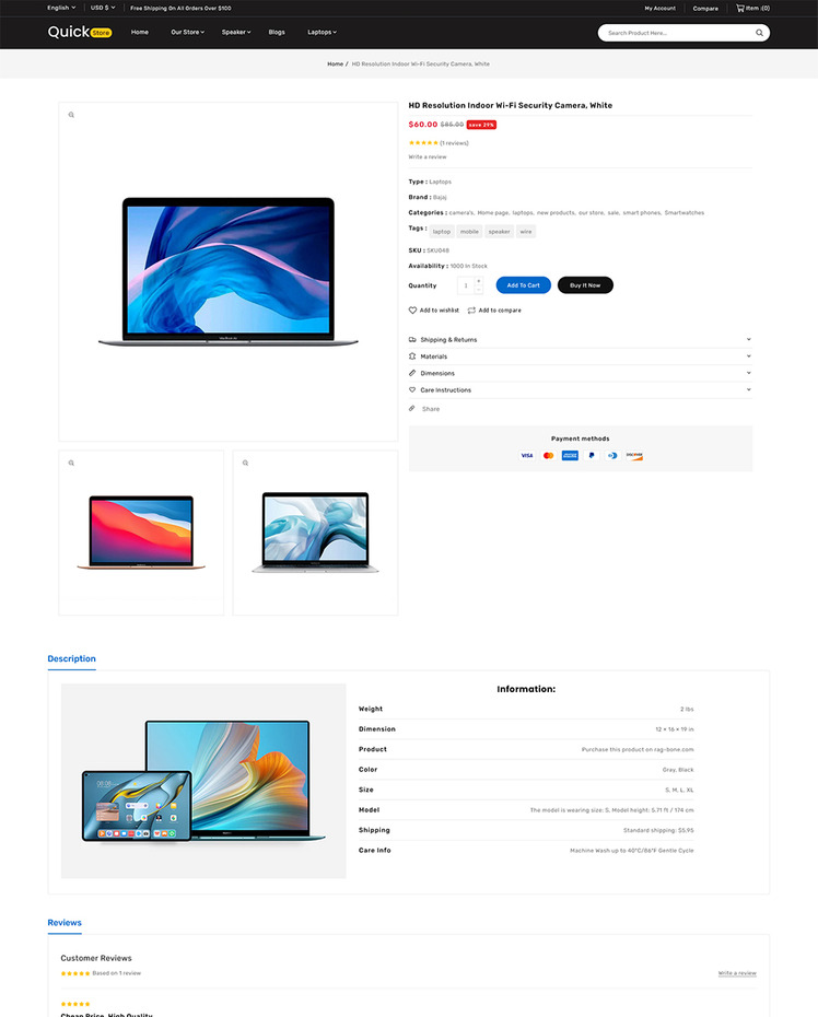 Quickstore Mega Shop Multipurpose Shopify Store #275816